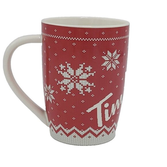 Tim Hortons Christmas Cross Stitch Coffee Mug Limited Edition Number 2015 Cup - Picture 2 of 6